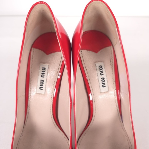 MIU MIU PATENT LEATHER ITALY🇮🇹MADE 518277 VERENICE LACCA Heels Pumps Size 38 - Picture 12 of 16